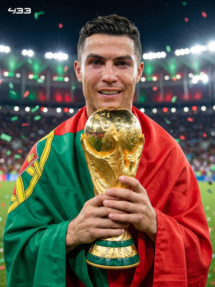 Cristiano Ronaldo levantando a Eurocopa