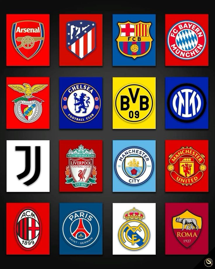 Escudos dos principais clubes do ranking.